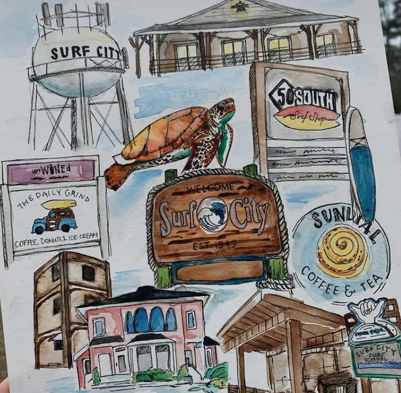 Capturing Surf City in Watercolor: A Love Letter to Our Coastal Community