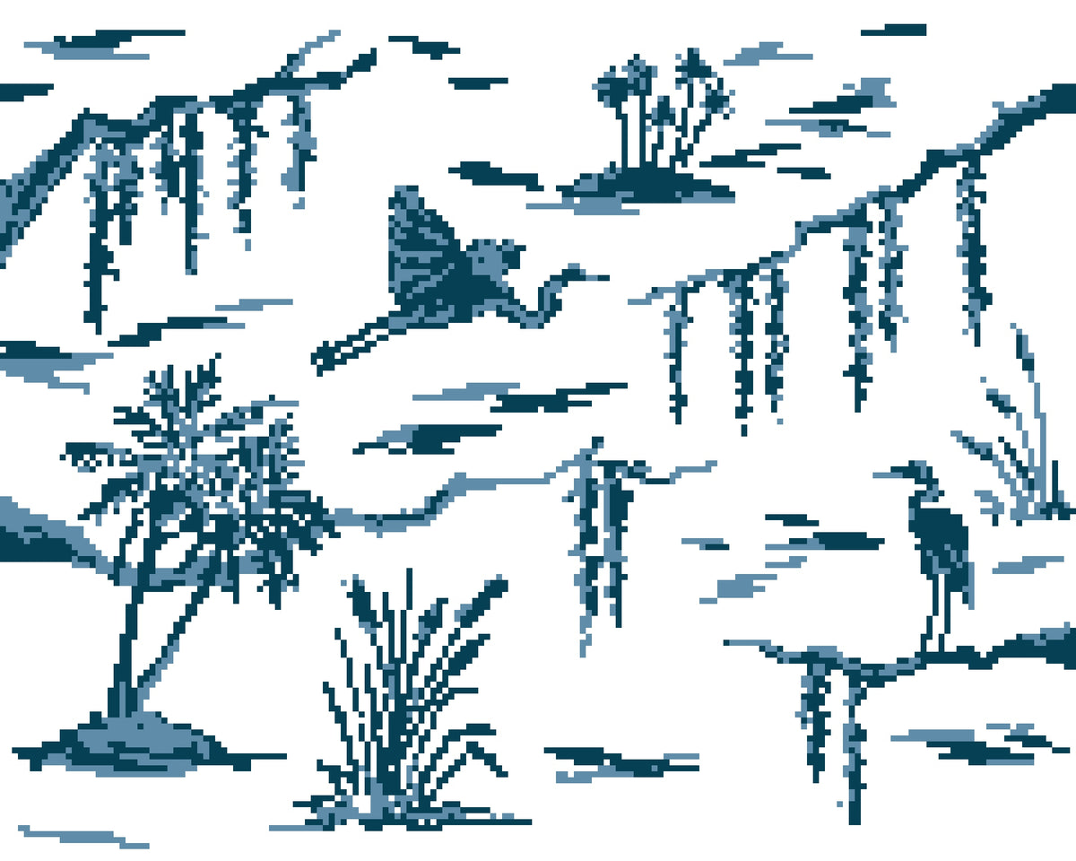 Carolina Coast Toile Needlepoint Canvas
