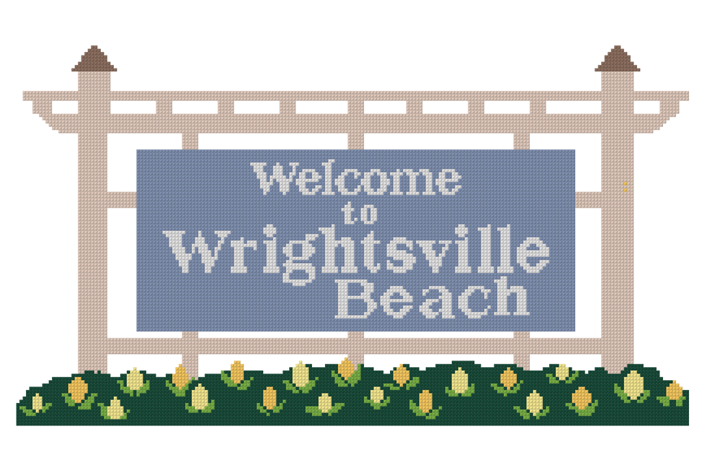 Welcome to Wrightsville Beach Needlepoint Canvas
