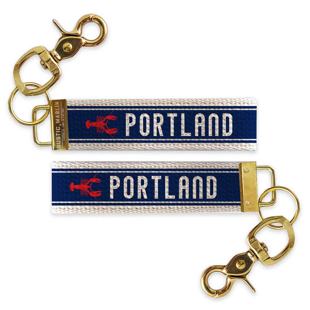 Topsail Lobster Stripe Keychain