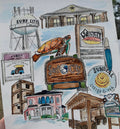 Surf City Watercolor Print 8"x10"